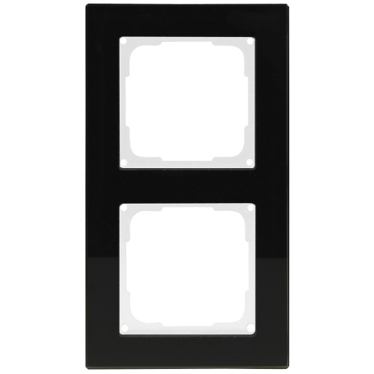 OPUS 55 FUSION 2-fach Abdeckrahmen Glas schwarz weiß