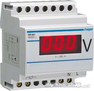 Hager Voltmeter digital 0-500V SM501
