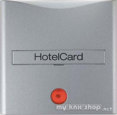 Berker 16401404 Hotelcard-Schaltaufsatz mit Aufdruck undroter Linse B.7 alu, matt