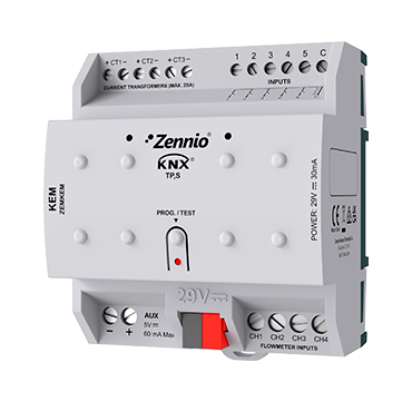 Zennio ZEMKEM KNX Energy Monitor für Strom- und Wasserverbrauch