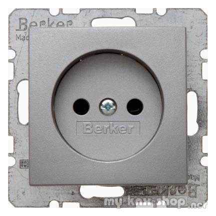 Berker 6167331404 Steckdose ohne Schutzkontakt B.7 alu, matt