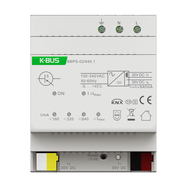 GVS KNX Spannungsversorgung 640mA mit 30V Zusatzspannung BBPS-02/640.1