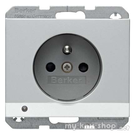 Berker 6765107003 Steckdose mit Schutzkontaktstift und LED-Orientierungslicht K.5 Alu