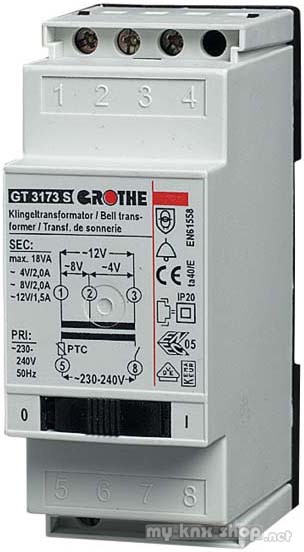 Grothe Transformator m.Netzschalt 4/8/12VAC,...