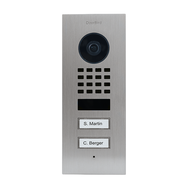 DoorBird IP Video Türstation D1102V Unterputz, 2 Ruftasten, Edelstahl V2A, gebürstet, inkl. Unterput