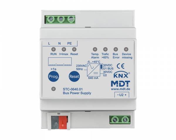 MDT STC-0640.01 Busspannungsversorgung mit Diagnosefunktion, 4TE, REG, 640mA
