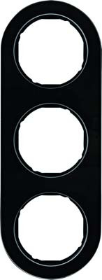 Berker 10132016 Rahmen 3fach Serie R.classic Glas, schwarz