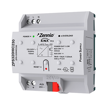 Zennio ZPS-320HIC230 KNX Spannungsversorgung 320mA plus 29VDC 230V