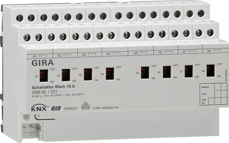 Gira 100600 Schaltaktor 8-fach 16A KNX/EIB REG