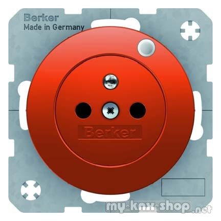 Berker 6765092007 Steckdose mit Schutzkontaktstift und Kontroll-LED R.1/R.3 orange, glänzend