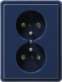 Gira 079546 Doppel-Steckdose KS S-Color Erdstift blau