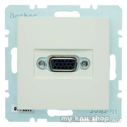 Berker 3315418982 VGA Steckdose mit Schraub-Liftklemmen S.1 weiß, glänzend