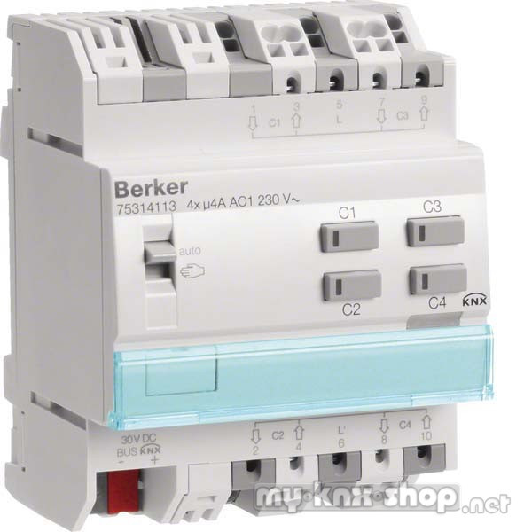 Berker KNX Schalt-/Jalousieaktor 4-/2fach REG 4A 75314113