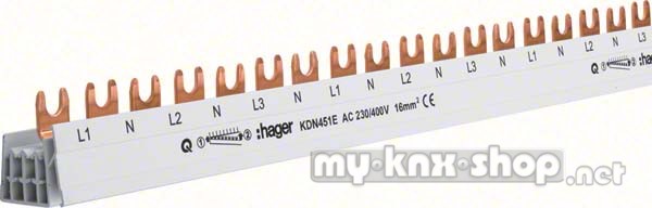 Hager Phasenschiene 4p,16qmm,54mod,Gabel KDN451E