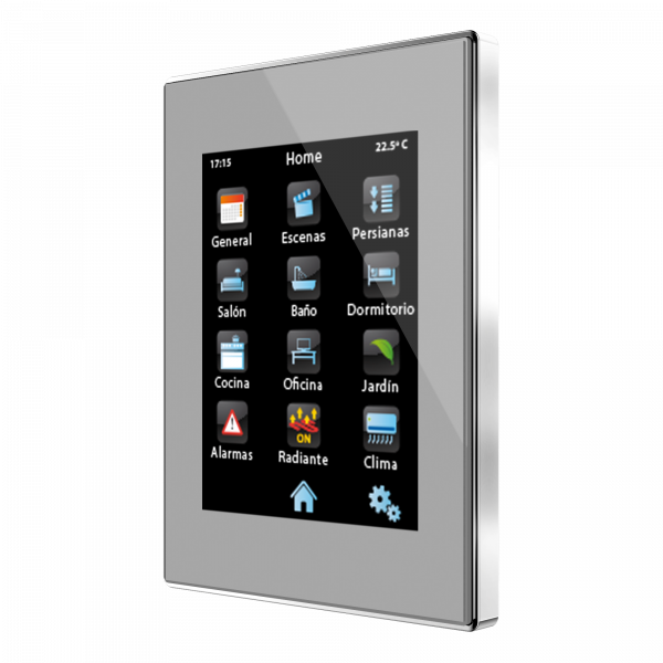 Zennio Z41 Pro. Kapazitives Farb - Touchpanel - IP - Chrome Rahmen - Silber