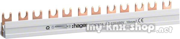 Hager Phasenschiene 2P,10qmm,57mod,Gabel KDN263B