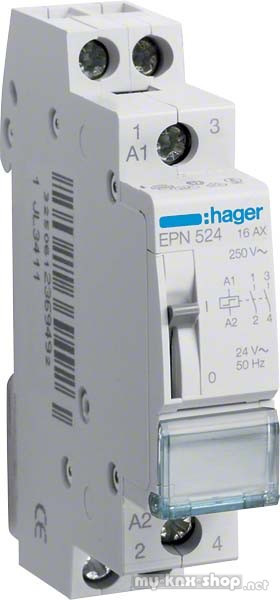 Hager Fernschalter 2S, 24V,16A EPN524
