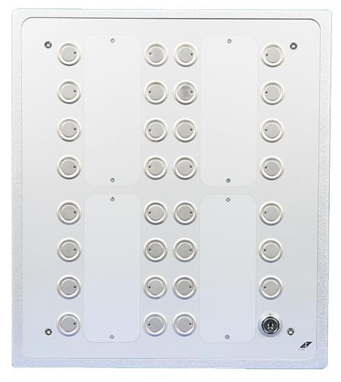 GePro KNX/EIB-Tableau mit 31 Tasten/LED (rot/grün), integriertem Summer (abschaltbar) Schlüsselschal