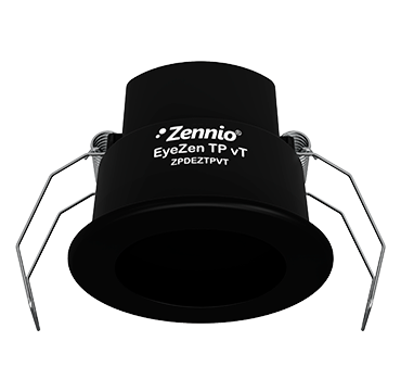 Zennio ZPDEZTPV2A EyeZen V2 TP KNX Bewegungsmelder mit Helligkeitssensor für Deckenmontage schwarz