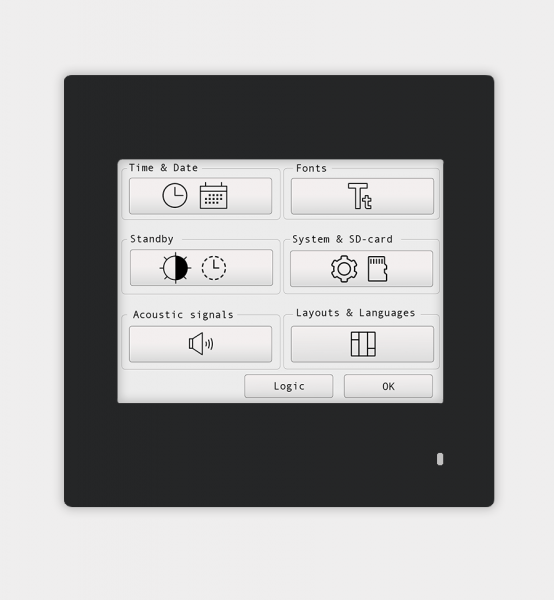 Arcus eds Touch_IT-PC35 black TFT 3,5" Color-Touch-Display, IR Sensor,
IP20, ink.l Tragahmen für St