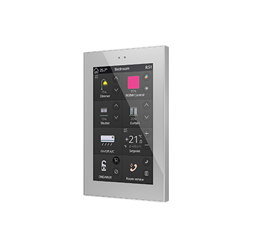 Zennio KNX Touchpanel Z50 Kapazitiv Farb 5 Zoll Rahmen silber