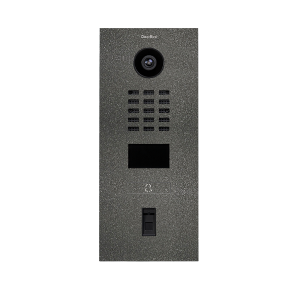 DoorBird IP Video Türstation D2101FV Fingerprint 50, Edelstahl DB703 Eisenglimmer, 1 Ruftaste inkl.