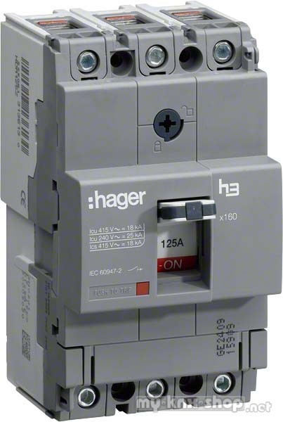 Hager Leistungsschalter X160 3P 40kA 160A HNA160H