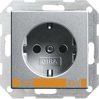 Gira 046426 SCHUKO Steckdose 16 A 250 V mit Aufdruck EDV mit orangem Aufdruck EDV und ZSV