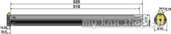 SOMFY Rollladenmotor 7,5qm 15Nm/17Umin. 1039499