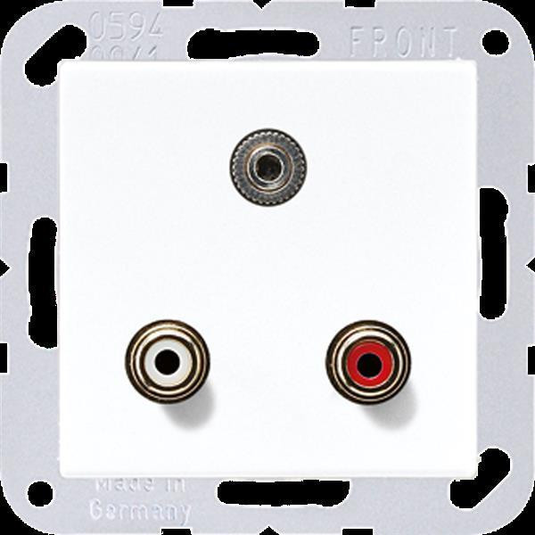 Jung MAA1011 Cinch Audio und Miniklinke 3,5 mm, Tragring, Schraubbefestigung, bruchsicher
