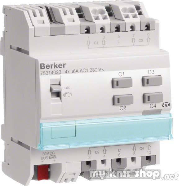 Berker KNX Rollladenaktor 4-fach 230V AC REG 75314023