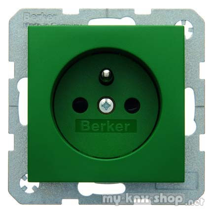 Berker 6768760063 Steckdose mit Schutzkontaktstift S.1/B.3/B.7 grün, matt