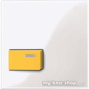 Merten 451619 Zentralplatte für Abstelltaster, gelb, polarweiß glänzend, System M