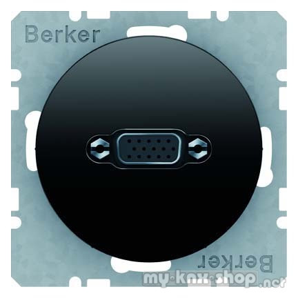 Berker 3315412045 VGA Steckdose mit Schraub-Liftklemmen R.1/R.3 schwarz, glänzend