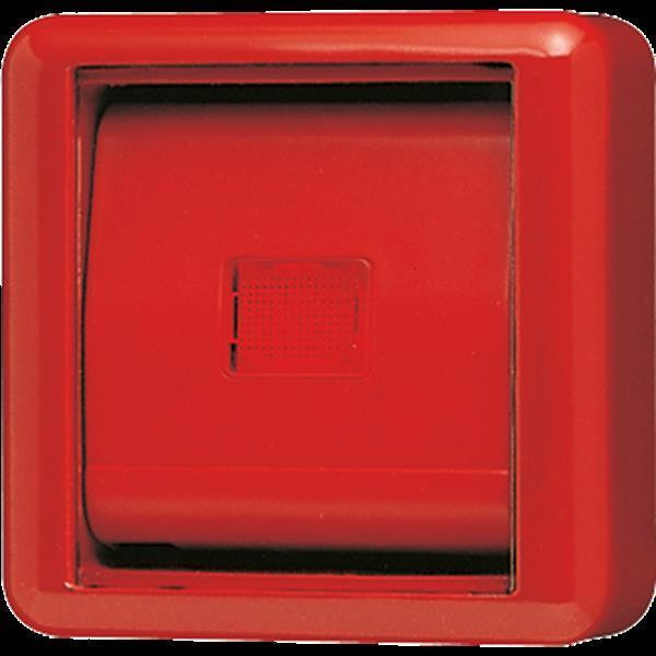 Jung 860WGLGE Abdeckung, Glasscheibe, rote Wippe, rotes Lichtaustrittsfenster