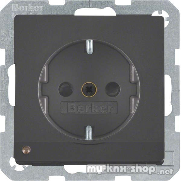 Berker 41096086 Steckdose SCHUKO mit LED-Orientierungslicht Q.1/Q.3 anthrazit, samt
