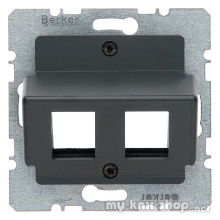 Berker 14631606 Zentralplatte für AMP Modular Jacks Zentralplattensystem anthrazit matt/samt
