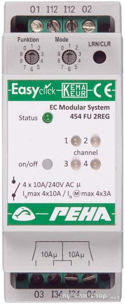PEHA Easyclick-Modul-Schalten 4-Kanal, 2TE D 454 FU-2REG