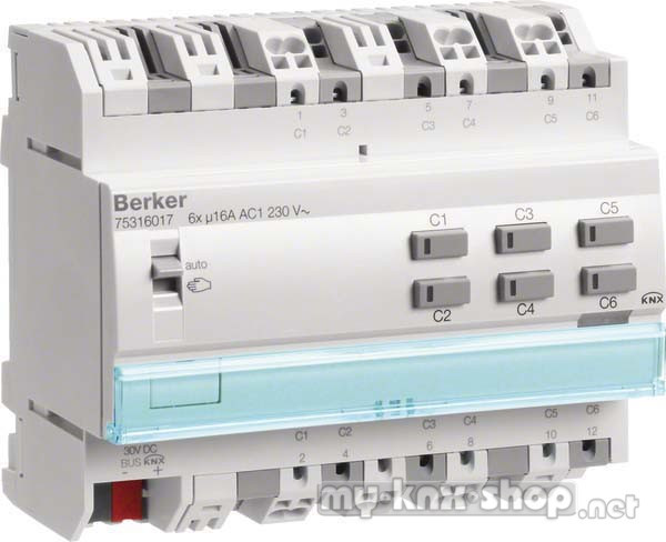 Berker KNX Schaltaktor 6-fach REG Stromerkennung 75316017