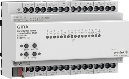 Gira Schaltaktor 16fach 16 A / Jalousieaktor 8fach 16 A Standard für Gira One und KNX 502800