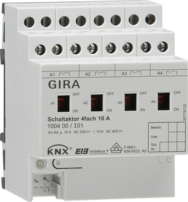 Gira 100400 Schaltaktor 4-fach 16A KNX/EIB REG