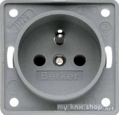 Berker 961952506 Steckdose mit Schutzkontaktstift IntegroEinsätze grau, matt