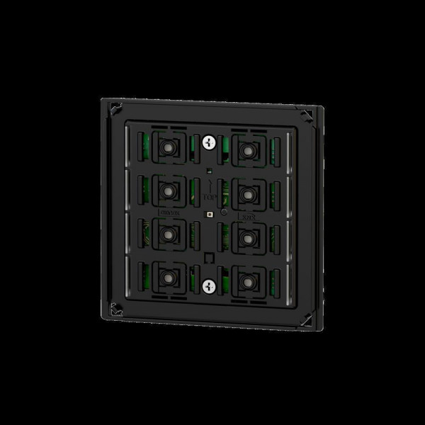 Ekinex EK-E12-TP-BG-NFW KNX Taster Reihe 71, Ohne Rahmen, schwarzes Seitenprofil, Farbe LED: rot / w