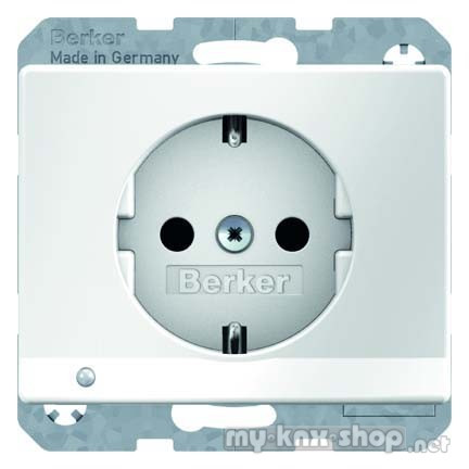 Berker 41090069 Steckdose SCHUKO mit LED-Orientierungslicht Arsys polarweiß, glänzend