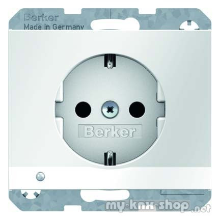 Berker 41097009 Steckdose SCHUKO mit LED-Orientierungslicht K.1 polarweiß, glänzend