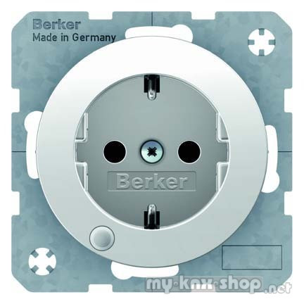 Berker 41102089 Steckdose SCHUKO mit Kontroll-LED R.1/R.3 polarweiß, glänzend