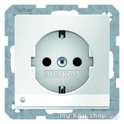 Berker 41096089 Steckdose SCHUKO mit LED-Orientierungslicht Q.1/Q.3 polarweiß, samt