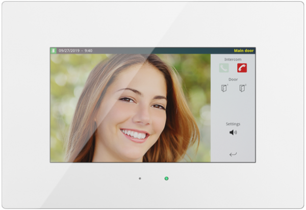 Iddero 7 Zoll KNX Touchpanel mit IP & Türkommunikation HC3 glass white
