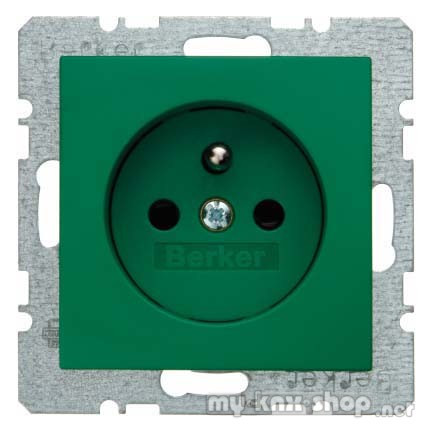 Berker 6765760063 Steckdose mit Schutzkontaktstift S.1/B.3/B.7 grün, matt