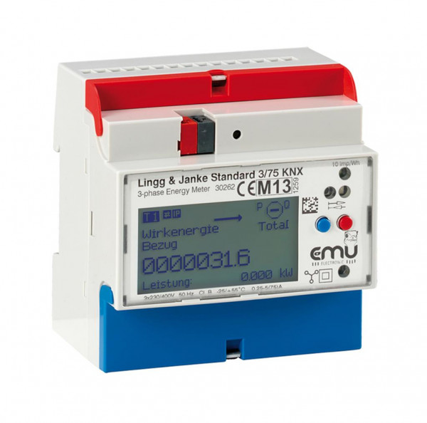 Lingg&Janke 87765SEC KNX Secure Elektrozähler EMU Standard, 3-Phasen, 75A, direktmessend, 5 TE EZ-EM